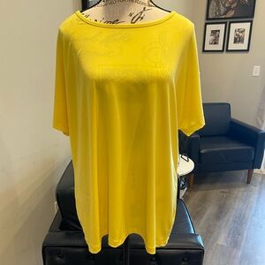 IMAN Yellow Short-Sleeve Tunic Top - Size 1X NWOT